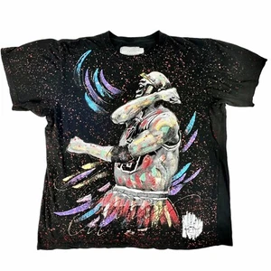 Michael Jordan T-Shirt Glitter Chicago Bulls Logo Graphic Tee XL Rare Unique - Picture 1 of 10