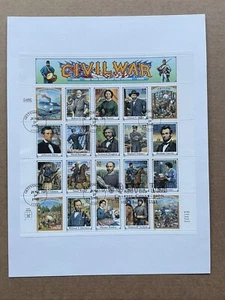 US 1995 FDC Card +Civil War Sheet 20 +Jumbo Card +Gettysburg PA 06/29/1995 CXL - Picture 1 of 1