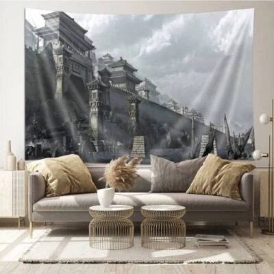Tapiz Extra Grande Colgante de Pared Medieval Sitio Ciudades Sala de Juegos Decoración Foto 1 de 4