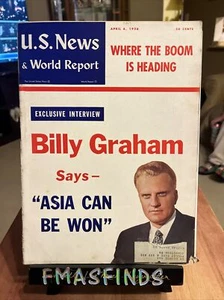 N2 1956 BILLY GRAHAM US News & World Report Magazine April 6 - Picture 1 of 1