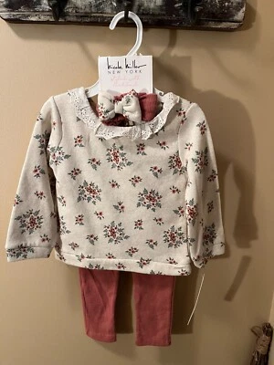 Niña Pequeña Nicole Miller 24 Meses 2 Piezas Top y Leggings Floral con Diadema Foto 1 de 4