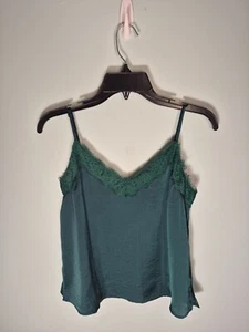 Damen Camisole Top Größe Small Y2K grün Satin Fee Whimsigoth Goblincore - Bild 1 von 9