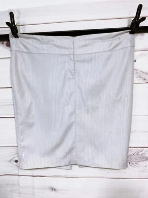 Torrid Womens Straight Skirt Size 24 Gray Pinstripe Back Slit - Image 1 of 4