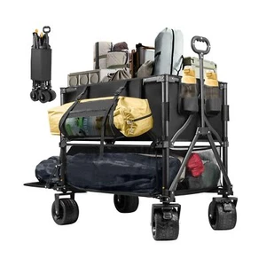 Double Decker Wagon 600lb Capacity & 400L Collapsible Sports Wagon with Big W... - Picture 1 of 7