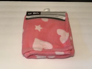 Lil Bitz Plüsch Rosa Herzen & Sterne Decke Neu mit Etikett 30" x 35" - Bild 1 von 2