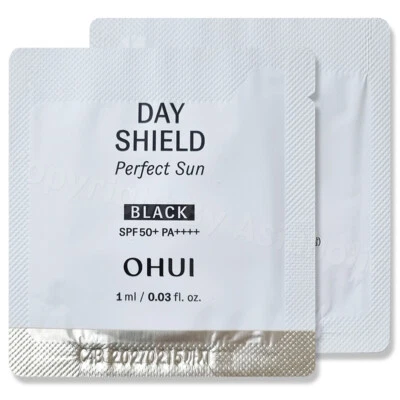 O HUI Day Shield Perfect Sun Black 1ml (10pcs ~ 140pcs) SPF 50+ Probe New OHUI