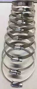 2" - 4" SAE #56 Edelstahl Schneckengetriebe Schlauchschellen Marinequalität - 10 Stück - Bild 1 von 1