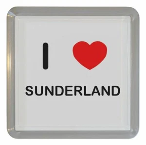 Sunderland I Love Plastic Tea Coaster Beer Mat Plastic (95mm x 95mm) - Picture 1 of 2
