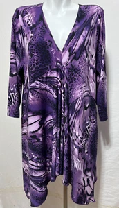 Attitudes By Renee Mujeres Púrpura Multi Top Camisa Túnica Grande Columpio Nuevo Con Etiquetas Asym. - Imagen 1 de 8