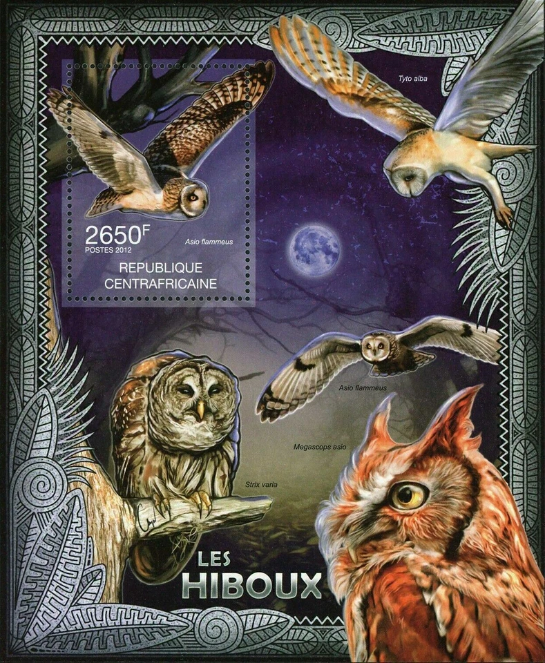 Sello de búhos aves Asio Flammeus Asio Otus Strix Varia S/S MNH #3632-3635 Foto 1 de 4