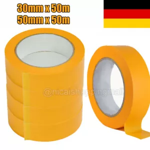 5-20 Rollen Goldband 50m 30mm / 50mm Kreppband Malerkrepp Abdeckband Klebeband - Bild 1 von 12