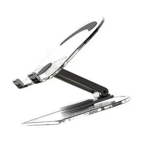 Acrylic Tablet Stand Desktop Foldable Holder 360° Rotation Base Clear Bracket D - Photo 1/15