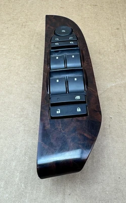 GMC Yukon Suburban 2007-2013 conductor izquierdo interruptor de bloqueo de ventana maestra grano de madera Foto 1 de 4