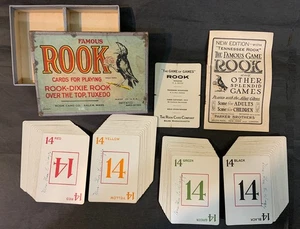 Vtg Rook Playing Cards Game & Rules Book Rook Card Co 1919 Parker Bros USED READ - Picture 1 of 22