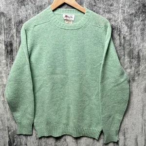 Vintage Alan Paine Shetland Wool Sweater Mens 40 Green Fisherman Made in England - Picture 1 of 6
