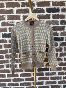 Neu mit Etikett Happy Sheep Lurex italienischer Cardigan gold metallic Knopfleiste Größe Medium - Bild 1 von 6