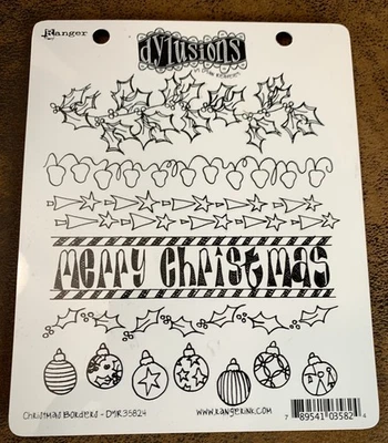 Ranger Dylusions Clings Stamps Dyan Reaveley Christmas Borders DYR35824 - Image 1 of 4