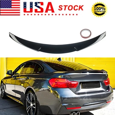 Gloss Black M4 Style Rear Trunk Spoiler Wing For 2014-2020 BMW 4 Series F36 Gran - Image 1 of 4