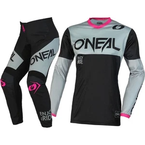 Oneal Element Racewear Black/Pink Cheap Discount MX Dirt Bike Kids Gear Set - Picture 1 of 7