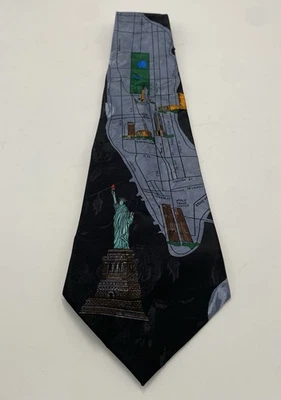 Галстук-галстук Dino Romaro мужской дизайн карты «Нью-Йорк» черный *читайте* - Изображение 1 из 4
