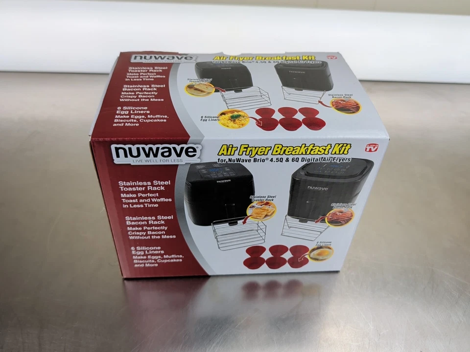 NuWave Brio Air Fryer Breakfast Kit for 4.5 & 6 Qt. Bacon Toaster Racks 6 Eggs - Image 1 of 2