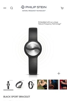 Pulsera deportiva negra Philip Stein frecuencia natural nueva con etiquetas  Foto 1 de 4