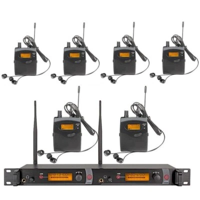 Kabelloses In-Ear Monitorsystem, 6 Taschengeräte Metall, für Shure Stage Performance Mikrofon - Bild 1 von 4