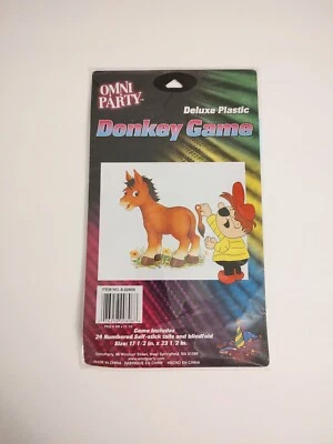 Nuevo juego de fiesta de burro para niños Pin the Tail on the Donkey suministros de fiesta de plástico de lujo  Foto 1 de 2