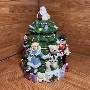 Vtg Spode Christmas "Toys Around The Tree" Hand painted Porcelain Cookie Jar NEW - Picture 1 of 24