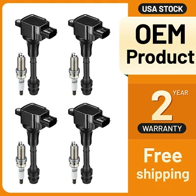 4 Ignition Coils Pack UF350 and Spark Plug Fits 2002-2006 Nissan Altima 2.5L l4 - Imagem 1 de 4
