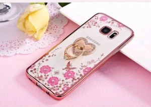 US Bling ShockProof Silicone TPU Soft Clear Case Stand Cover For Samsung Galaxy - Picture 1 of 5