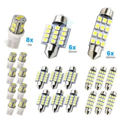20pcs Car Interior White combo LED Map Dome Door Trunk License Plate Light bulbs - Image 1 of 4
