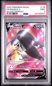 Mawile V (Full Art) 178/195 Swsh12: Sword & Shield - Silver Tempest Holo PSA 9 - Picture 1 of 2
