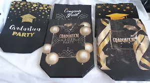 Reusable Graduation Gift Party Bags 25 Total Handled 5 Designs Apprx 13"x10" OPk - Picture 1 of 15