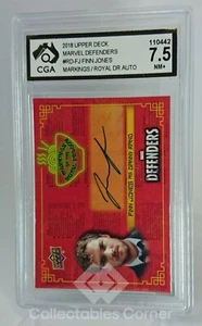 2018 Marvel Defenders Finn Jones Auto Card Graded 7.5 - Foto 1 di 2