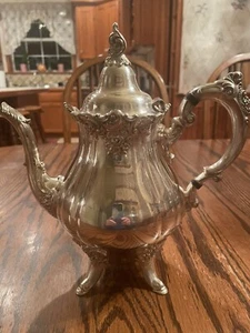 Vintage WALLACE Silber Teller verzierte Teekanne BAROCK 10 cm hoch - Bild 1 von 11