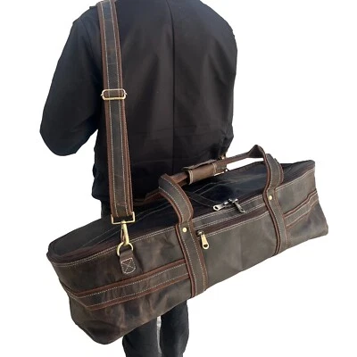 Bolsa de ferragens de bateria couro genuíno grande bolsa de viagem bolsa utilitária bolsa de ferramentas baterista - Imagem 1 de 4