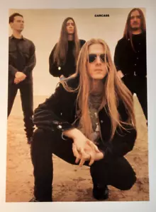 CARCASS ~ Vintage 1990's group pic on the beach Rarität ~ Magazinseite PINUP - Bild 1 von 1