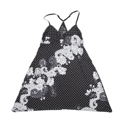 UNDERCOVER SECRET TREASURES Y2K mini abito da notte nero senza maniche corto donna UK 8