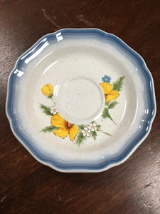 Vintage MIKASA Country Club Amy Floral Blue Trim CA503 Saucer 6.25" - Picture 1 of 4