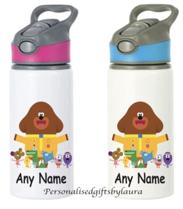 Hey Duggee Personalised Kids Drinks 650ml Flip straw Children's Water Bottle - Picture 1 of 2