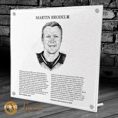 Hockey Hall of Fame Plaque for Martin Brodeur Cover