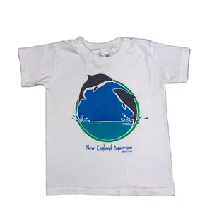 Vtg T Shirt New England Aquarium Boston Dolphin Orca Childs XS 2-4 Hanes 80s USA - Picture 1 of 7