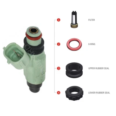 Ремонтный комплект уплотнений топливной форсунки 4 комплекта для 2003 Mitsubishi Outlander 2,4 л - Изображение 1 из 4