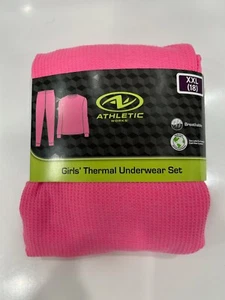 New Athletic Works Girls Waffle Pink Thermal Underwear Set Size XXL (18) - Picture 1 of 2