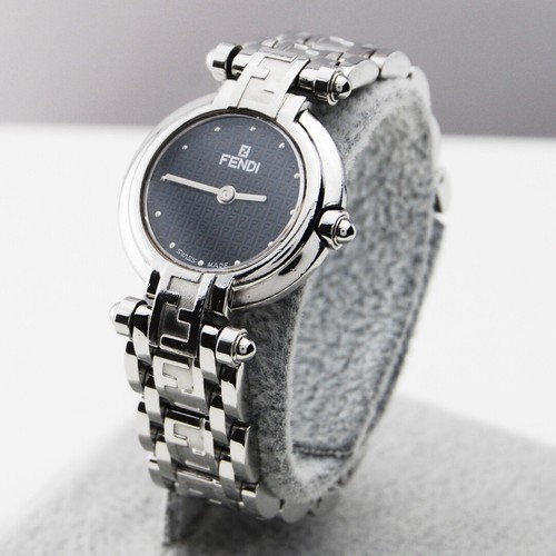 [Ottimo+] Orologio Fendi 750L Donna Quarzo Nero Argento Funzionante Solo Corpo