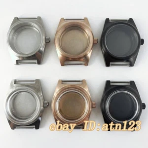 38mm watch case Flat Sapphire Dome Coated Glass fit NH35 NH36 ETA 2824 movement - Picture 1 of 15