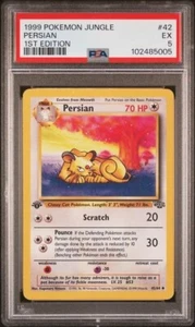 1999 POKEMON PERSIAN 1ST EDITION NON HOLO 42 BASE SET JUNGLE PSA 5  - Picture 1 of 2