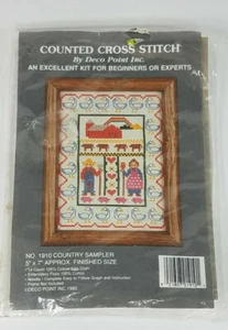 NIP Deco Point Country Sampler No. 1910 counted cross stitch kit Open Package - Picture 1 of 8