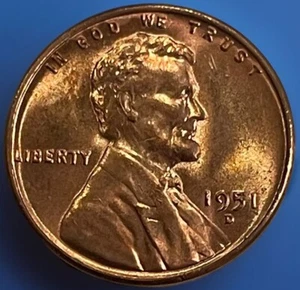 1951-D Lincoln Wheat Cent. Rd. Uncirculated! WP-045 - Picture 1 of 3